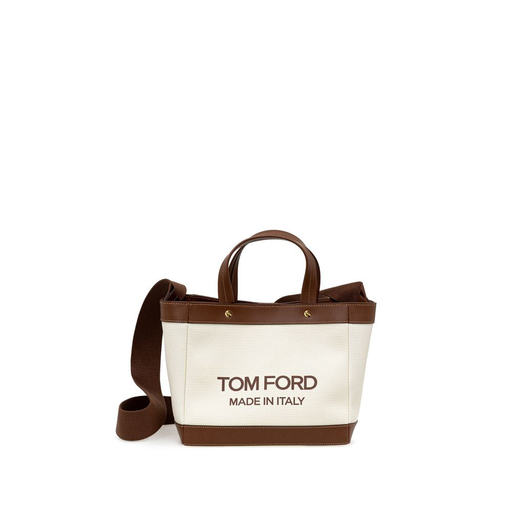 Tom Ford bej pamuklu tote çanta